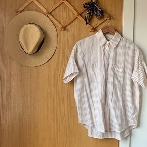MADEWELL Courier Shirt in Stitched Rainbow Stripe